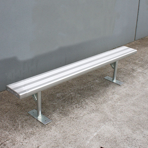 Outdoor Bench Backless Aluminum Continuous Hoop Legs Minimalist