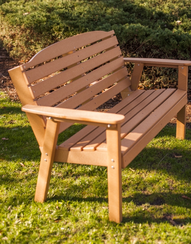 Outdoor Bench Classic White Contoured Seat Slat Back Painted Wood