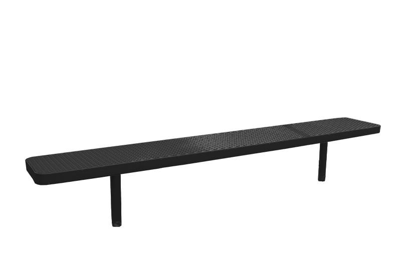 Outdoor Bench Expanded Metal Seat Backless Industrial Direct Bury