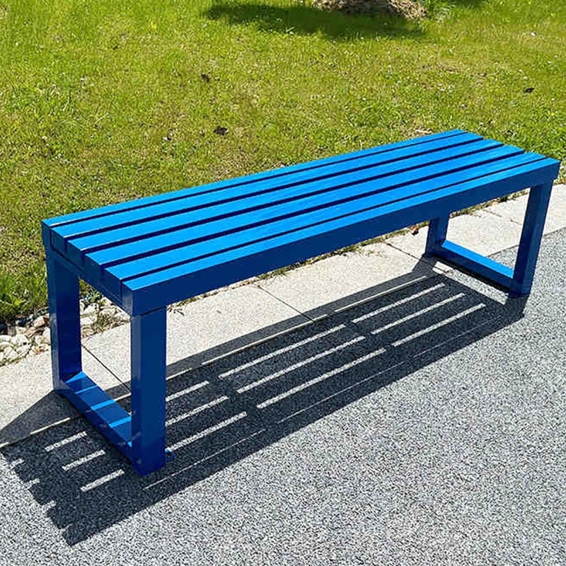 Outdoor Bench Minimalist Backless Silhouette, Modern Metal Seating