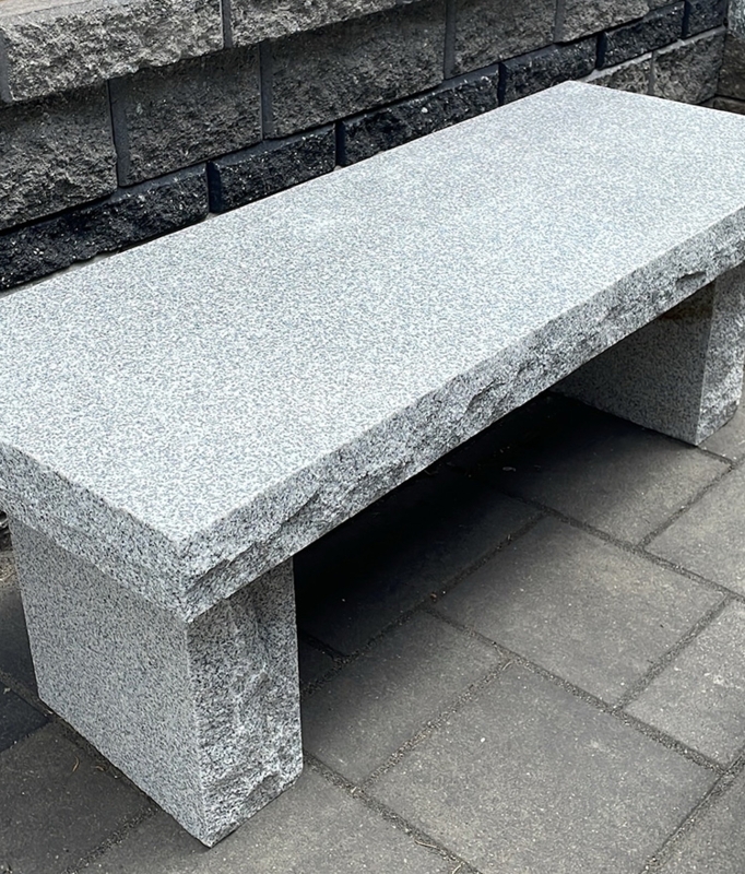 Outdoor Bench Rustic Granite Like Chiseled Edges Slab Construction