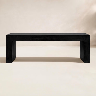 Outdoor Bench with Monolithic Design in Matte Black Finish