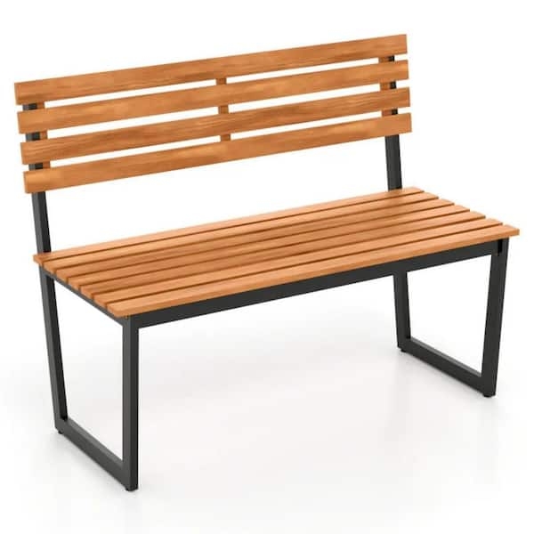 Outdoor Dining Bench, 63 Inch Length, Sturdy Sled Base Patio Furniture