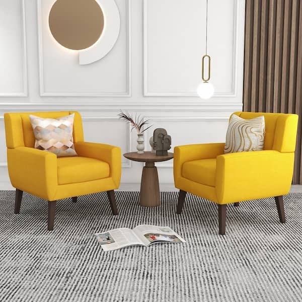 Pair of Accent Chairs featuring Button Tufting and Tapered Splayed Legs