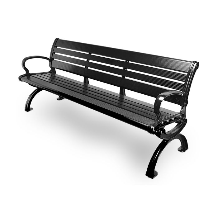 Park Bench Aluminum Powder Coated Arched Legs Seating