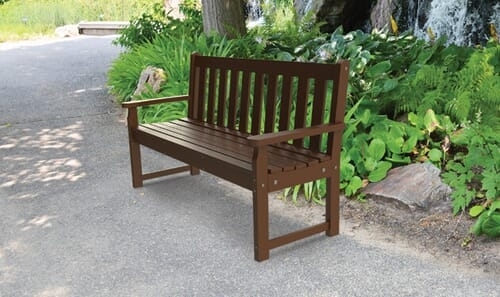 Park Bench Traditional Scrolled Metal Frame Wood Toned Slats