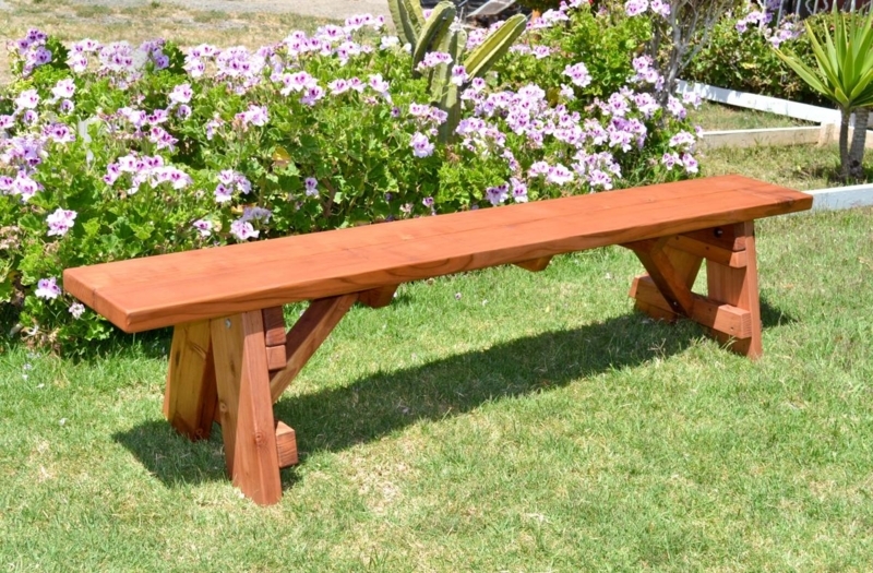 Picnic Table A Frame Silhouette Redwood Hue Integrated Seating