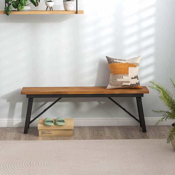Portable Folding Wooden Picnic Table Set with Slatted Top