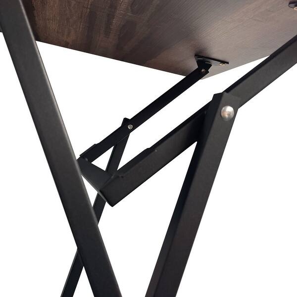 Practical Tv Trays Set of 4 Dark Espresso Finish with Storage Stand