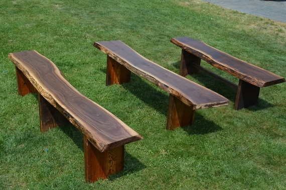 Reclaimed Look Bench Live Edge Industrial Metal Legs Patio