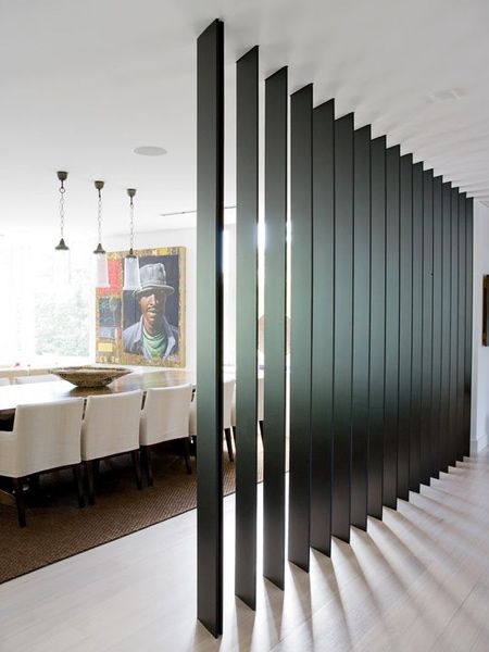 Room Divider Architectural Vertical Louvered Slat Floor to Ceiling