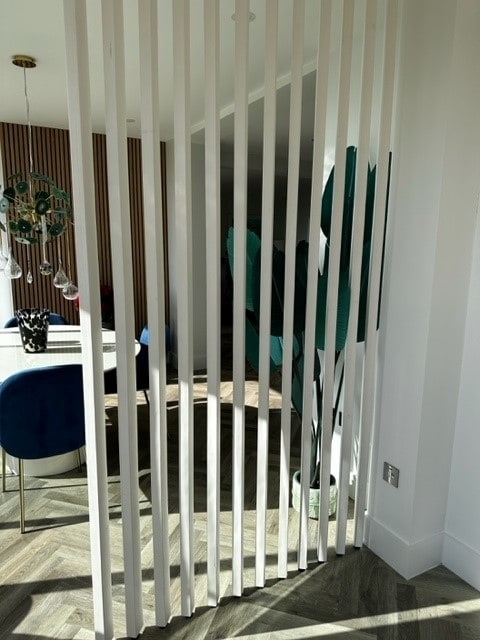 Room Divider Architectural Vertical Slats Modern Zoning Solution