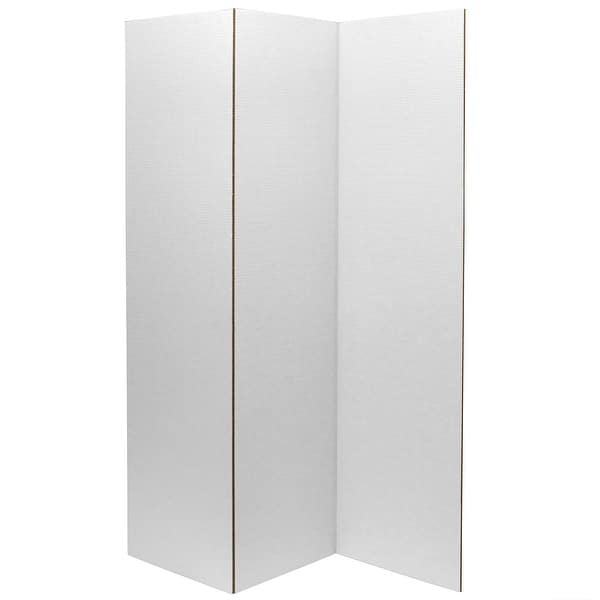 Room Divider Cardboard Like Material 4 Panel Accordion Fold Screen