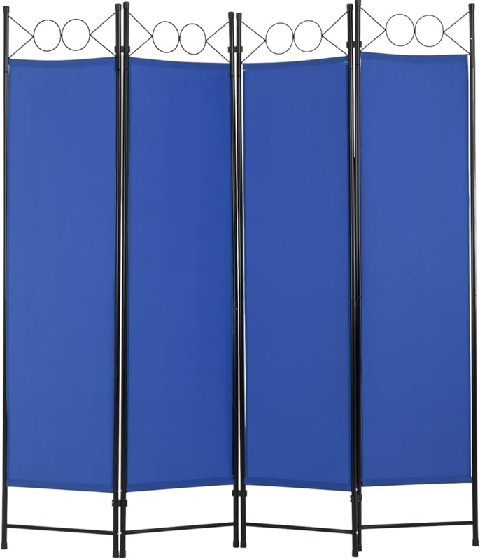 Room Divider Cobalt Blue with Decorative Scrollwork Top
