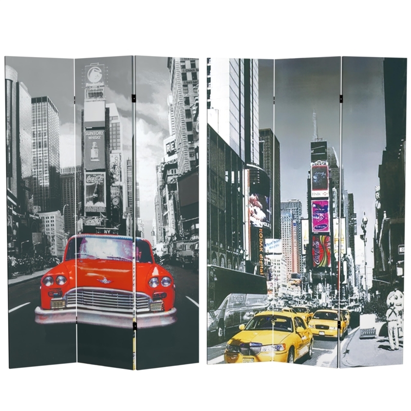 Room Divider Double Sided NYC Photography with Selective Color Pop