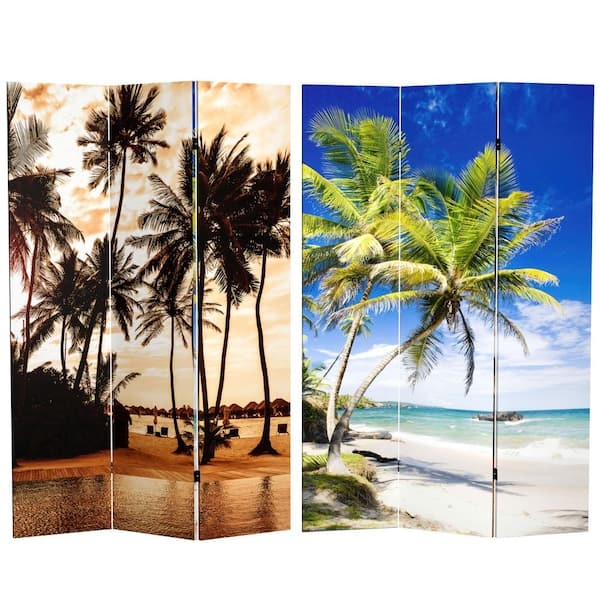 Room Divider Double Sided Tropical Beach Photographic Screen