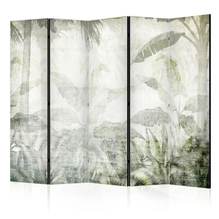 Room Divider Emerald Green Palm Leaf Screen Folding Maximalist