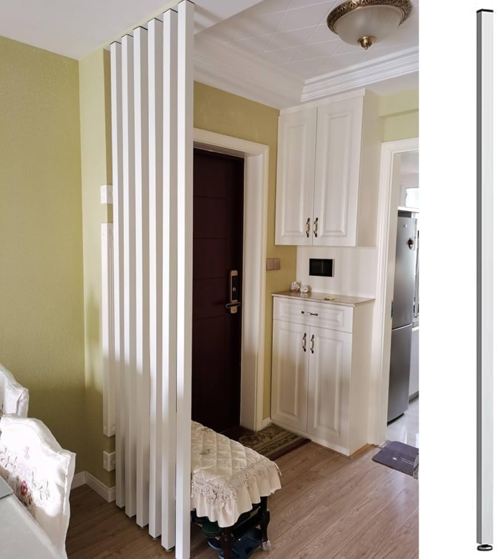 Room Divider Floor to Ceiling Modern Open Slat Wall Separation
