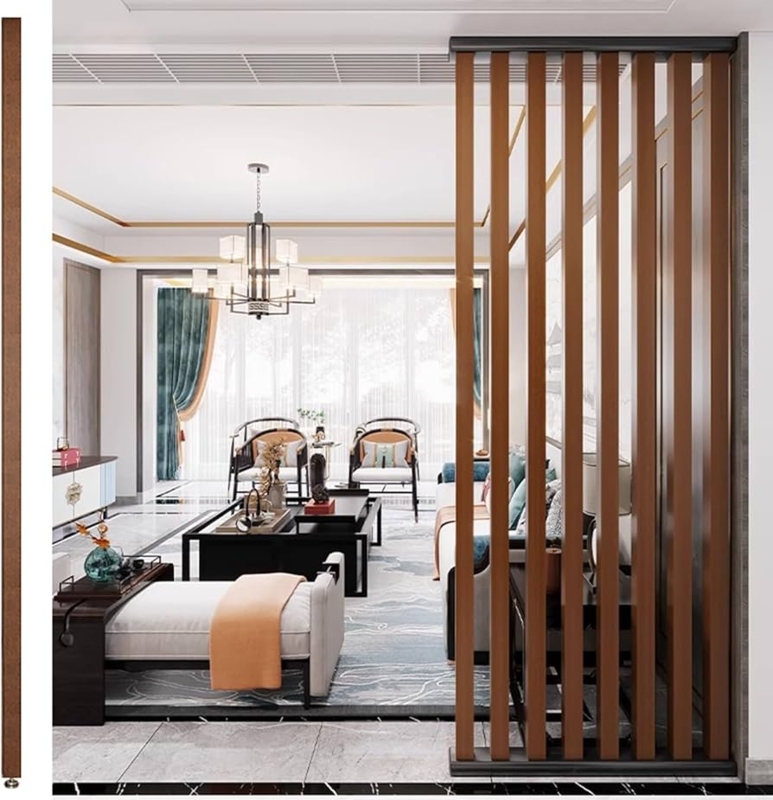 Room Divider Floor To Ceiling Vertical Wood Slats Modern Zen Partition