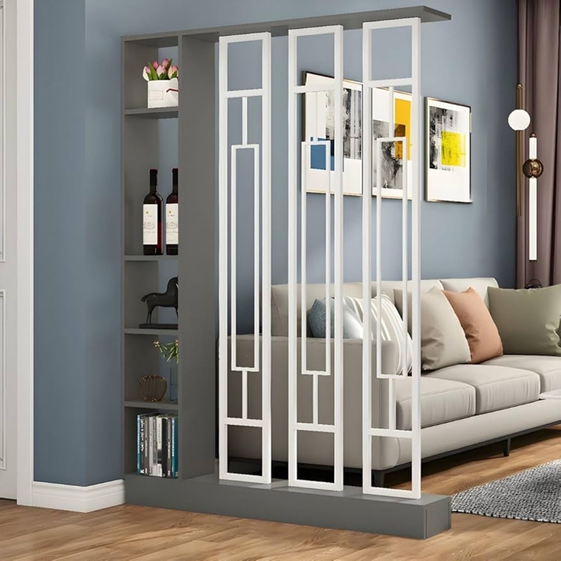 Room Divider Fluted Translucent Screens Storage Cabinet Japandi Style