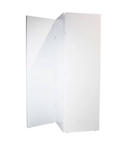 Room Divider Folding Solid White Panels Matte Finish 3 Panel Minimalist