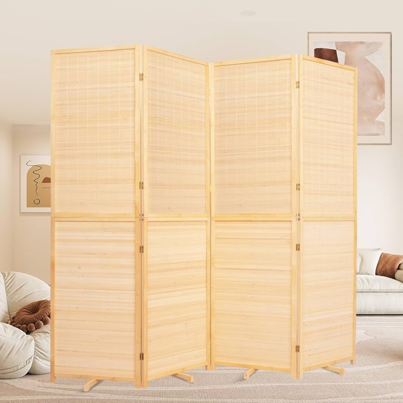 Room Divider Four Panel Design Folding Partition Wall Freestanding
