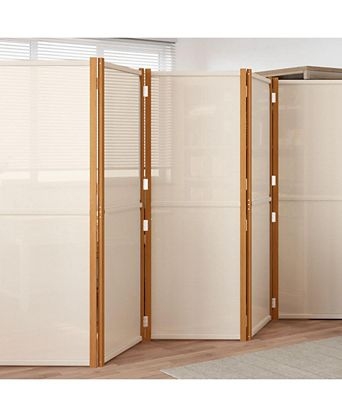 Room Divider Four-Panel Folding Translucent Panels Minimalist Separator