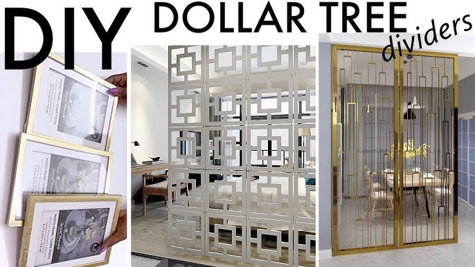 Room Divider Geometric Modular Frames Metallic Gold Lattice Screen