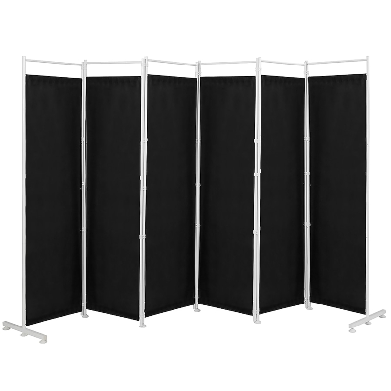 Room Divider High Contrast Black Panels White Frame Folding Screen