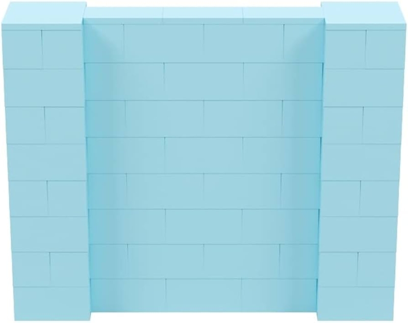 Room Divider Interlocking Modular Blocks, Light Blue Wall System