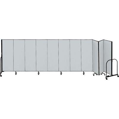 Room Divider, Large 11-Panel Grey Accordion Folding Partition