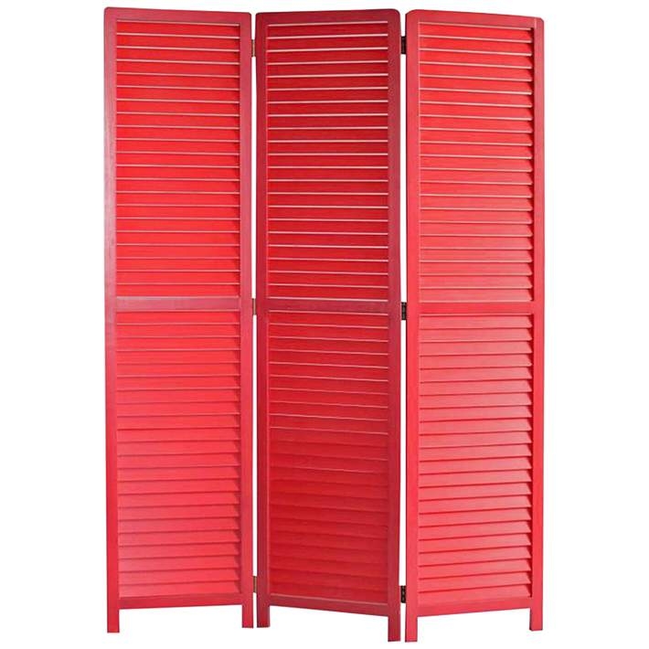 Room Divider, Louvered Slats Transitional Folding Screen Matte Finish