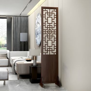 Room Divider Modern Chinese Geometric Fretwork Slender Silhouette