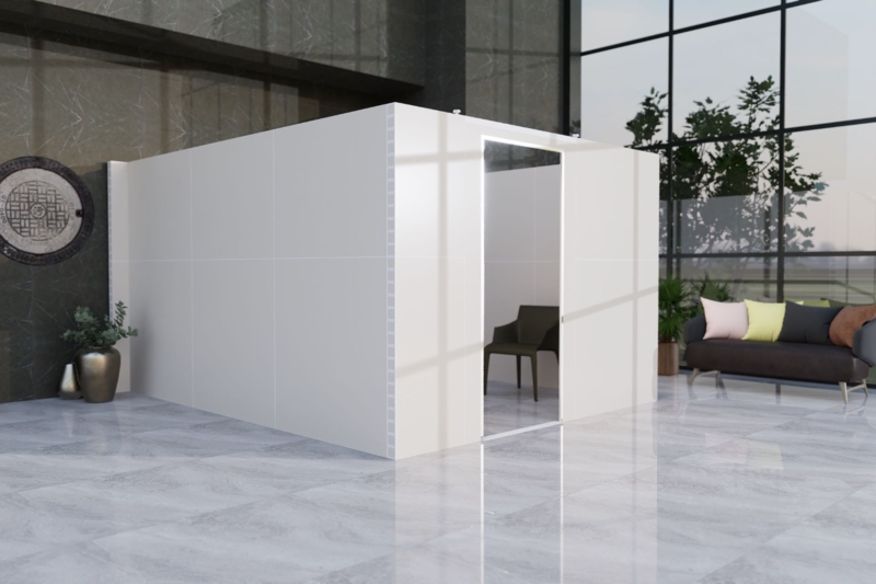 Room Divider Modular White Wall Kit, U-Shaped Interlocking Panels