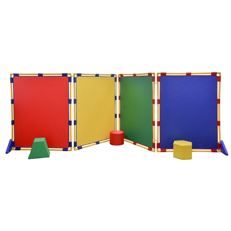 Room Divider Primary Colors Modular Tubular Frame Play Panel Set