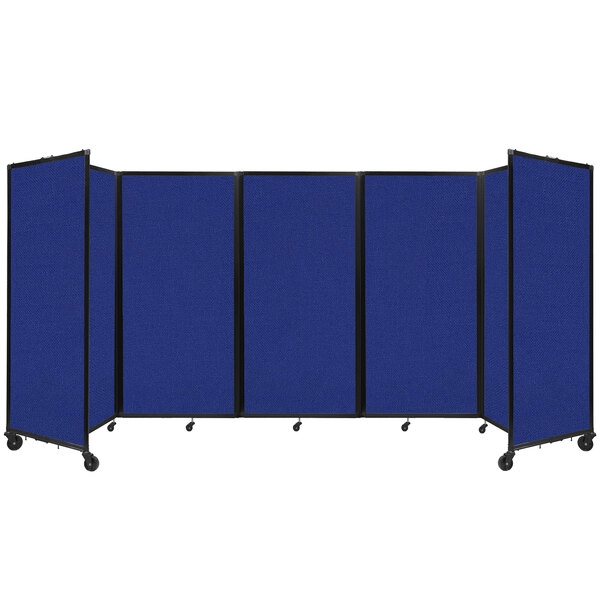 Room Divider Six Panel Mobile Office Partition on Wheels