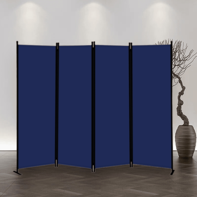 Room Divider Slim Black Frame Folding Office Partition