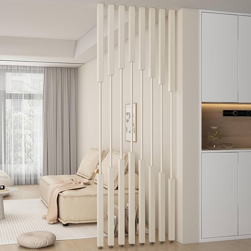 Room Divider Staggered Columnar Posts Minimalist Partition