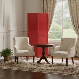 Room Divider, Traditional Shutter Slats Folding Privacy Screen