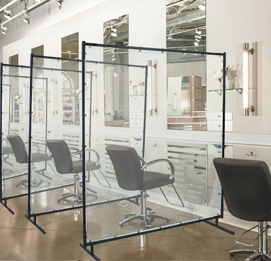 Room Divider Transparent Freestanding Screen For Hair Salons