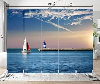Room Divider Vibrant Sunset Palette Coastal Landscape Scenic Print