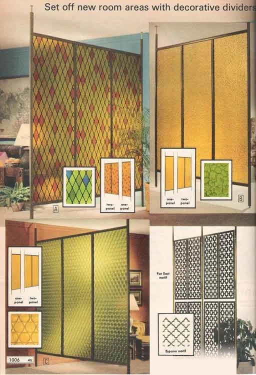 Room Divider: Vintage Tension Pole Floor-To-Ceiling Screens
