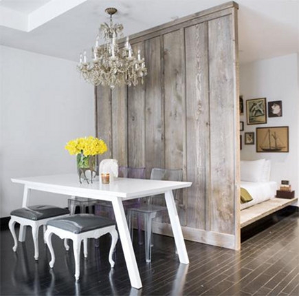 Room Divider, Weathered Wood Planks, Rustic Wood Plank Room Divider