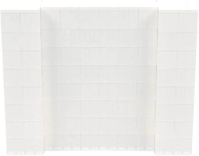 Room Divider White Modular Blocks, Interlocking Stepped Wall System