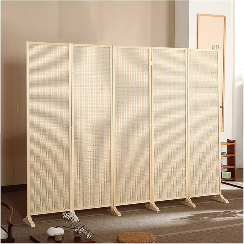 - Room Privacy Screen Divider Portable Freestanding Room Dividers  and Folding Privacy Screens 5 Panels, Bamboo Traditional Room Separator  Temporary Privacy Wall, Restaurants Balcony Study(150cm/4.9ft)