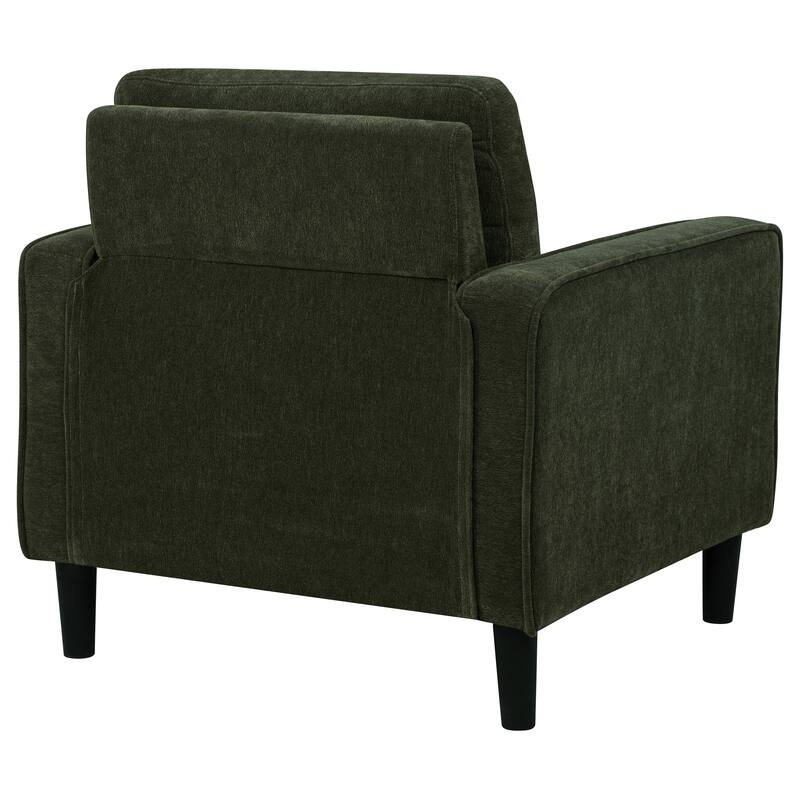 Rust Red Upholstered Accent Chair with Track Arms