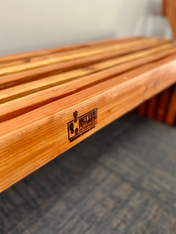 Rustic Live Edge Slab Bench on Sturdy Log Legs