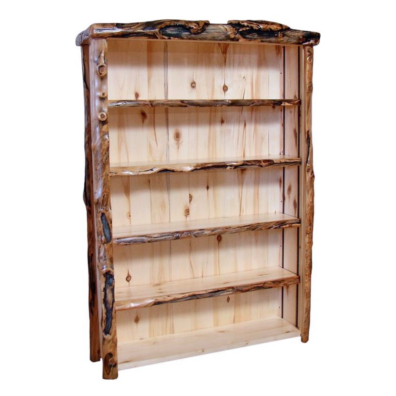 Rustic Log Bookcase with Natural Knots for Cabin Decor