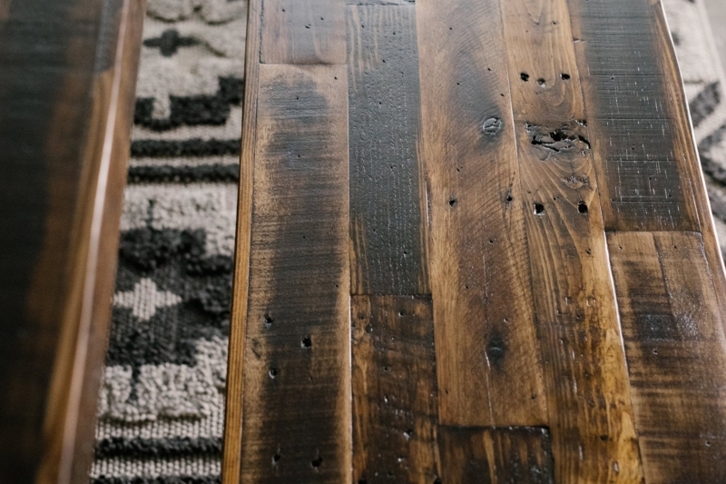 Rustic Reclaimed Wood Bench with Distressed Espresso Finish