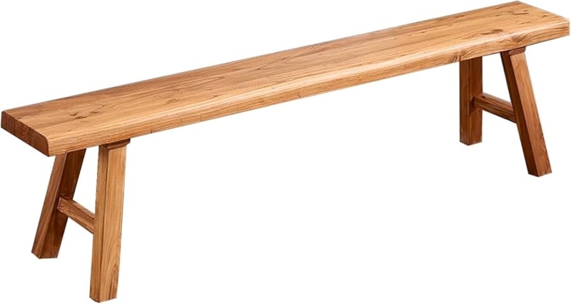 Rustic Wood Bench, Extra-Thick Seat for Narrow Entryway